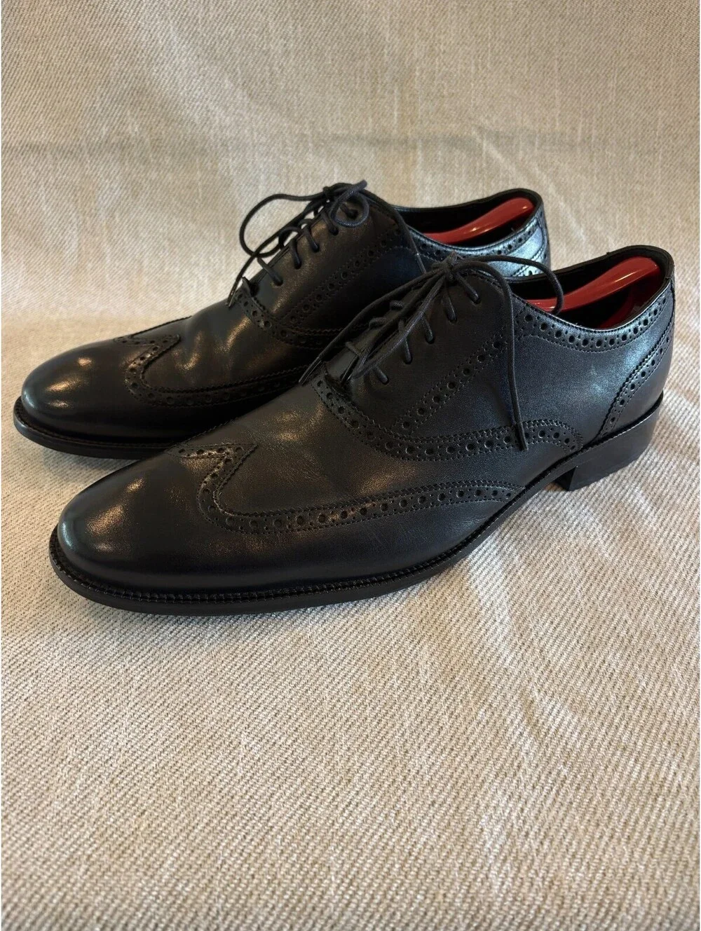 Cole Haan Williams Wingtip Oxford Black Leather Dress Shoes Mens 13 M C12209